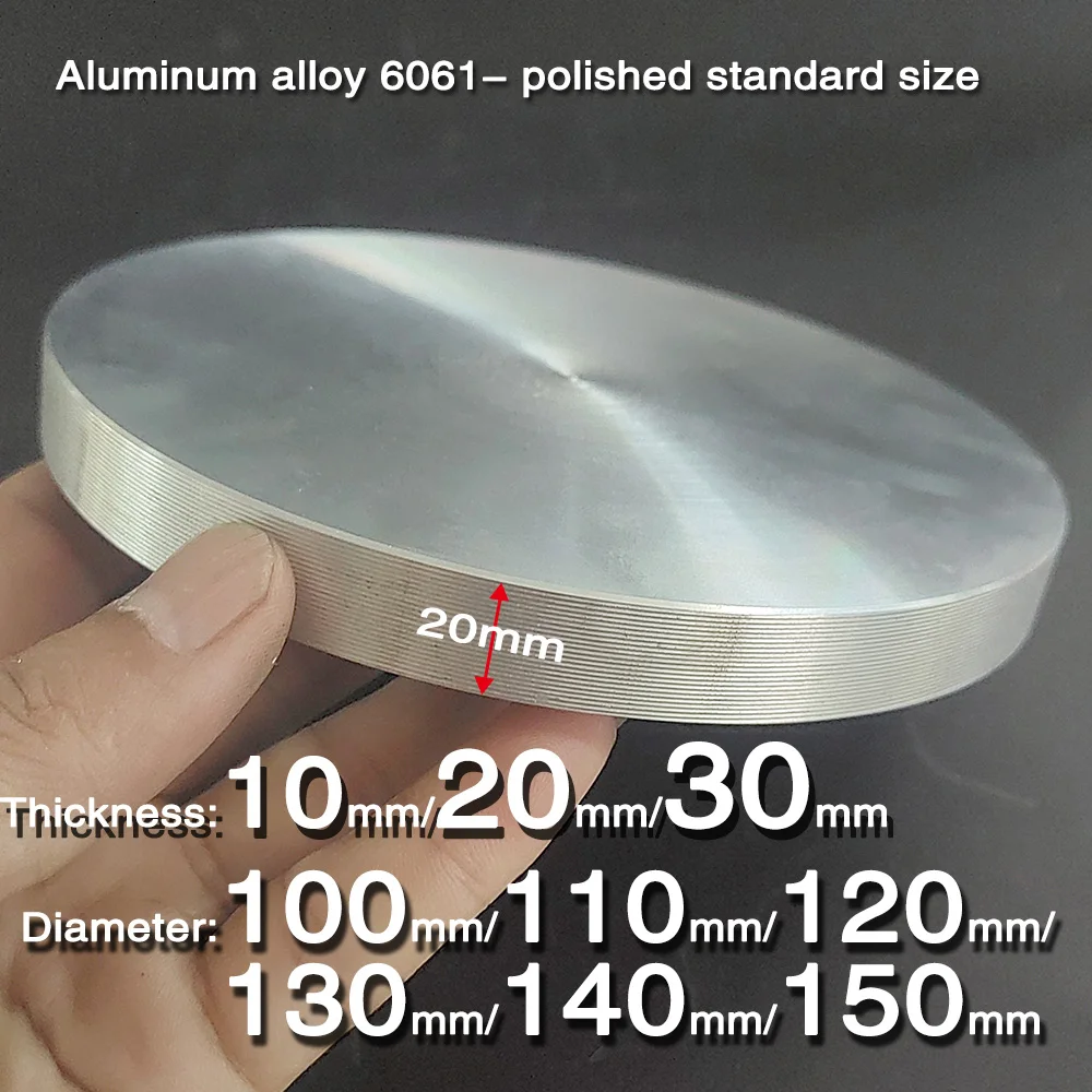 Aluminum Alloy Round Rod 6061 Polished Standard Size Diameter 100mm-150mm Thickness 10mm-30mm for Engineering Applications