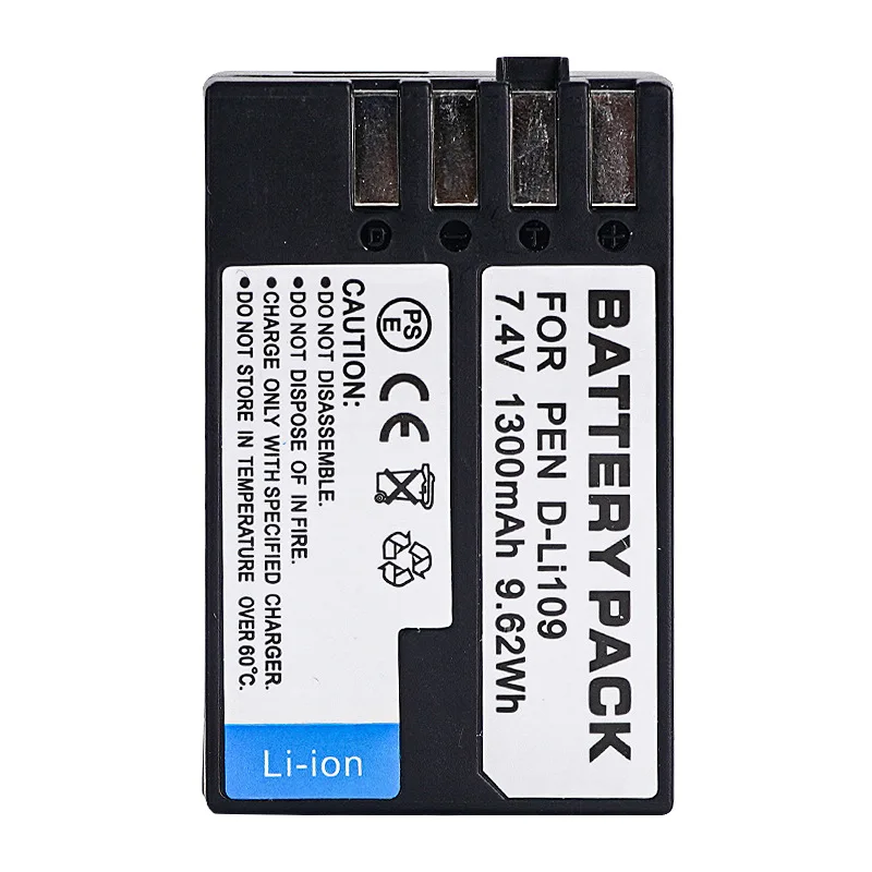 1800mAh D-Li109 Rechargeable Camera Battery for Pentax K-R K-P K-2 K-30 K-50 K-70 K-500 K-S1 K-S2 KR KP K2 KS1 KS2