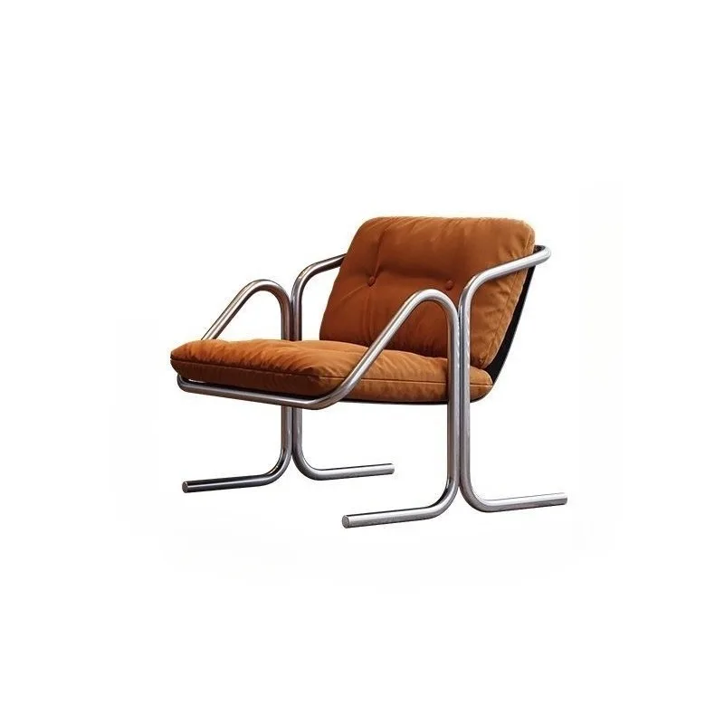 Wabi Sabi Bauhaus Lounge Chair Stainless Steel Frame Designer Minimalist Daybed for Living Room and Patio Relaxation