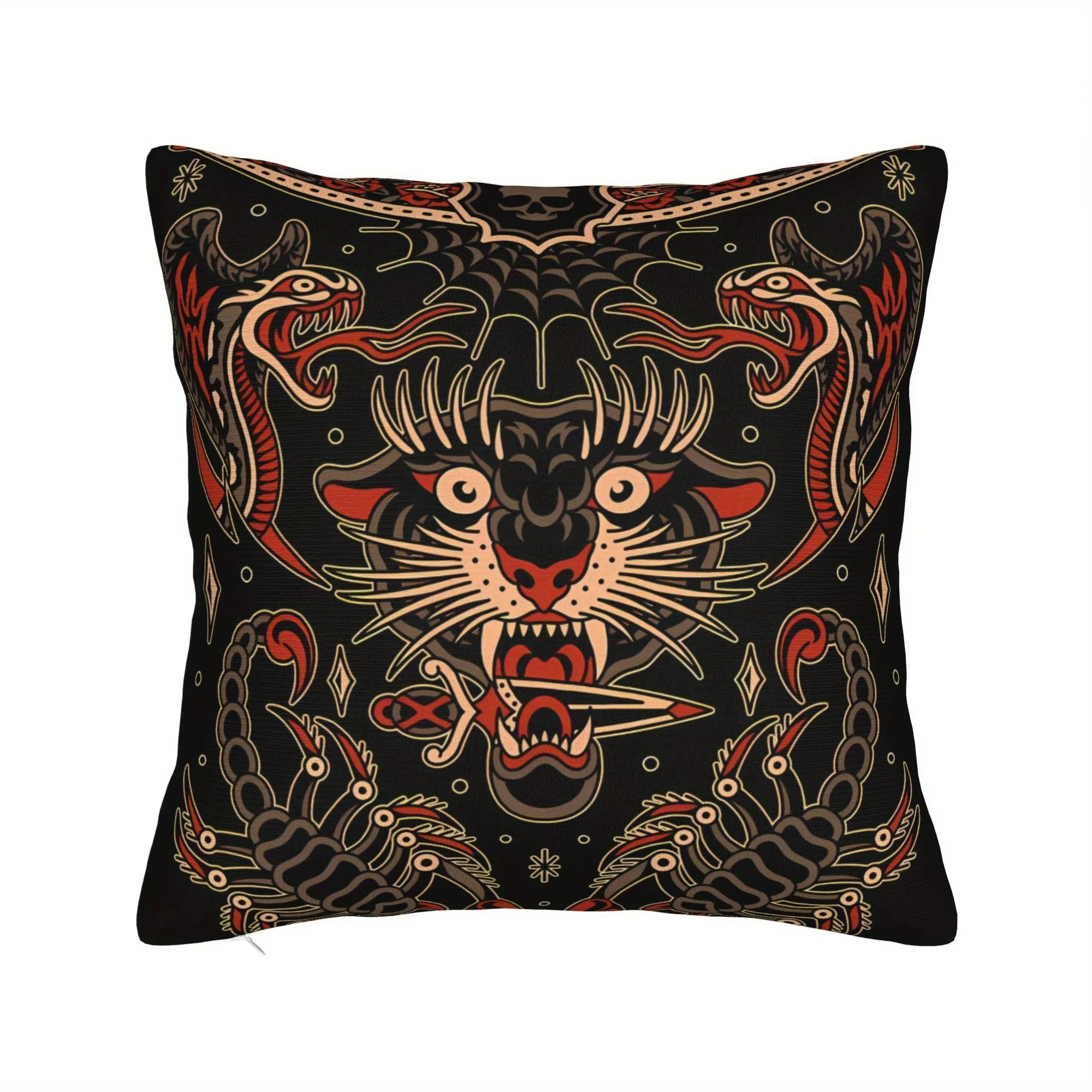 Old School Tattoo Design Throw Pillowcase Decorative Cushion Cover for Sofa Home Decorative Pillowcase