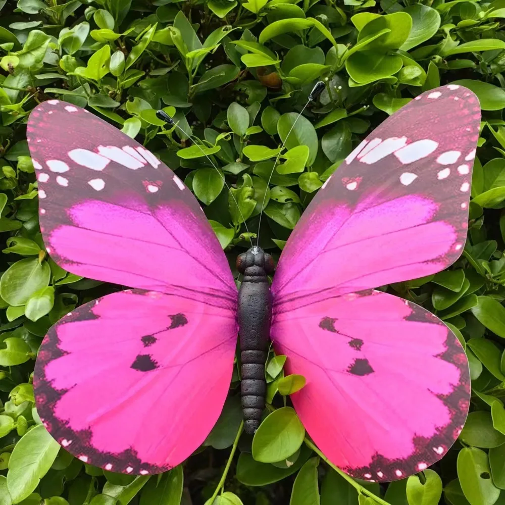 Creative Random Color Simulation Butterfly 30CM Lifelike Garden Statues Bonsai Ornaments 3D Butterfly Stakes Home