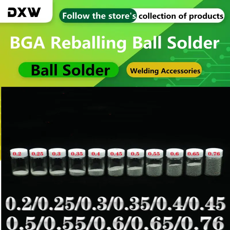 11PCS/lot BGA Reballing Ball Solder 0.2 0.25 0.3 0.35 0.4 0.45 0.5 0.55 0.6 0.65 0.76mm Ball Solder IC Chip Welding Accessories