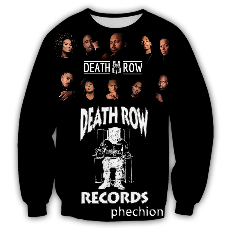 

phechion New Men/Women DEATH ROW 3D Print Casual Sweatshirt Men Fashion Streetwear Loose Sporting Sweatshirt D168