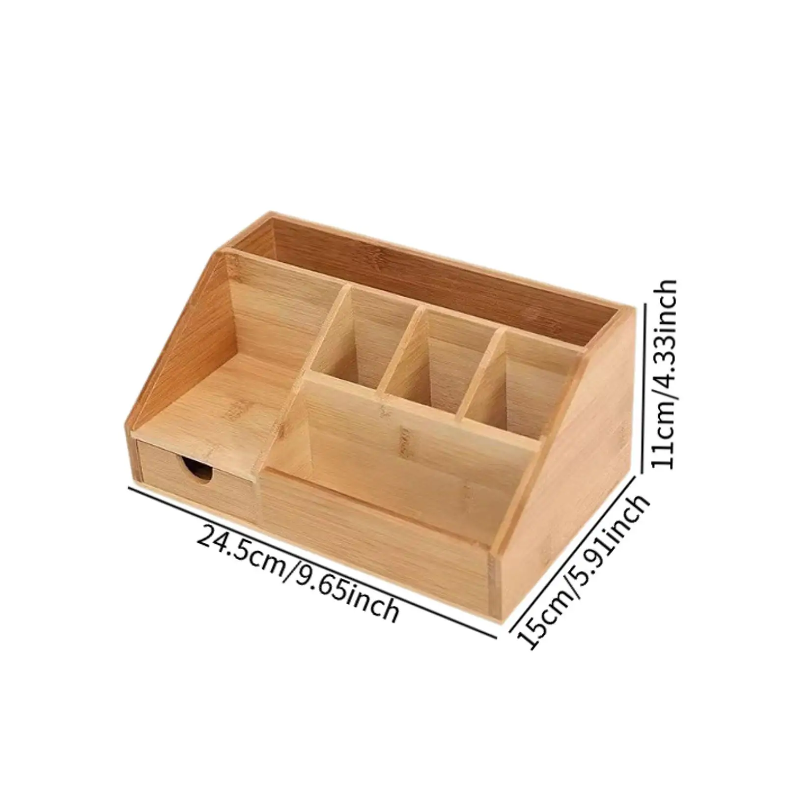 Wooden Desk Organizer Storage Box with Drawer Pen Pencil Holder Multipurpose Office Organizer for Home School Art Supplies