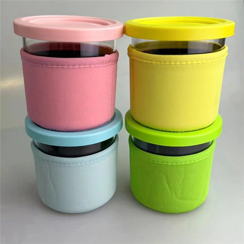 

Набор из 4 неопреновых чехлов для мороженого емкостью 16 унций для аксессуаров Ninja Creami Deluxe, многоразовые изолированные рукава, прочный, простая установка B