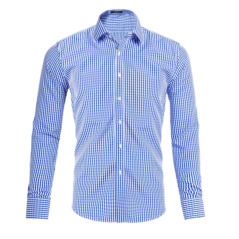 Spring Summer Mens Plaid Shirts Fashion Men Long Sleeve Cotton Plaid Shirt Tees Casual Men Breathable Formal Tops Shirt Clothing