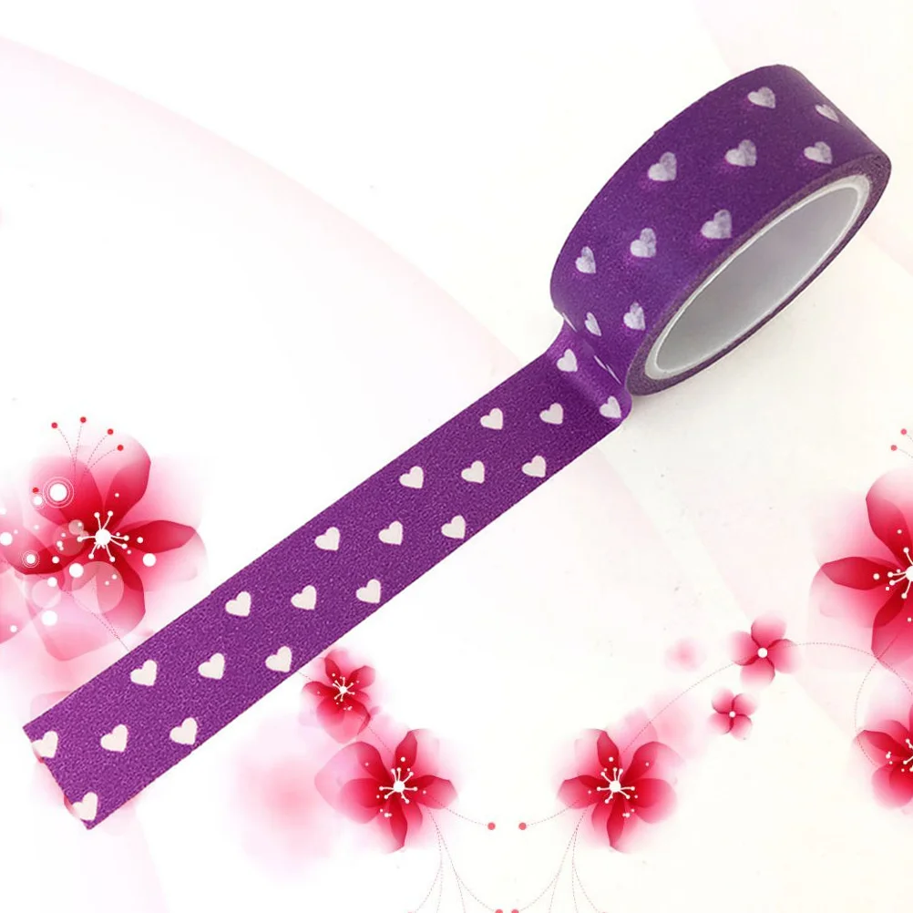 

2Pcs Purple Heart Design Washi Tape Decorative Adhesive for Journal Calendar Planner Scrapbooking Sticker DIY Craft Supplies