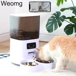 5L Double Bowls Smart Automatic Cat Feeder With Camera Cat Dry Food Video Dispenser Pet Smart Voice Recorder Auto Feeder For Dog