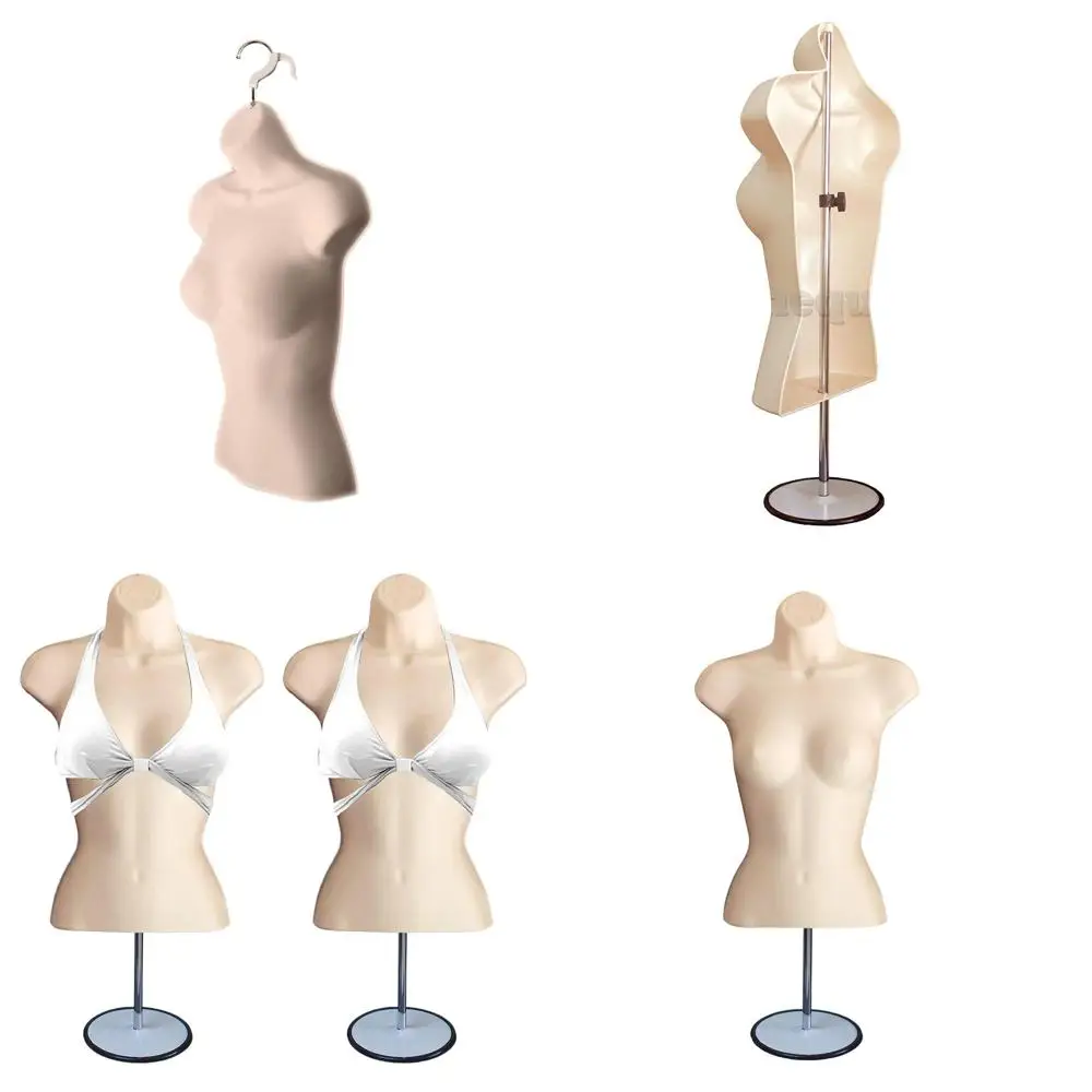 

Набор из 2-х штук: Женские манекены с полой спинкой и металлической подставкой, идеально подходят для демонстрации одежды в магазинах и для фотосессий, размеры S-M.