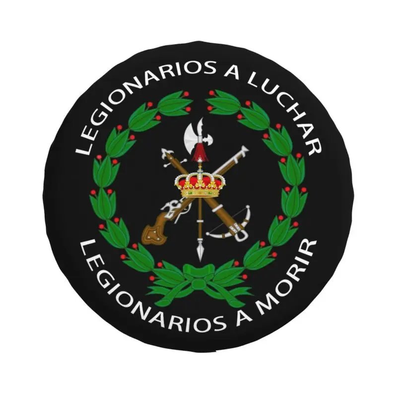 Custom Spanish Legion Spare Tire Cover for Prado Wrangler Jeep RV SUV 4WD 4x4 Spain Coat of Arms Car Wheel Protector Covers