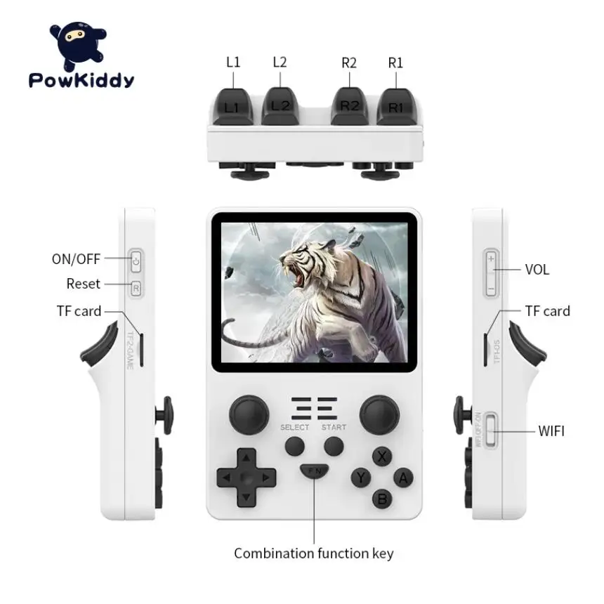 POWKIDDY RGB20S Handheld Game Console 3.5 inch IPS Screen Open Source System RK3326 Retro Video Games Console Players Kids Gift