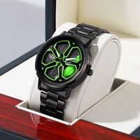 Reloj Hombre Mi Car Watch Men Quartz Movement Black Stainless Steel Strap Watch Fashion Sports Style Rotating Dial Top Men Clock