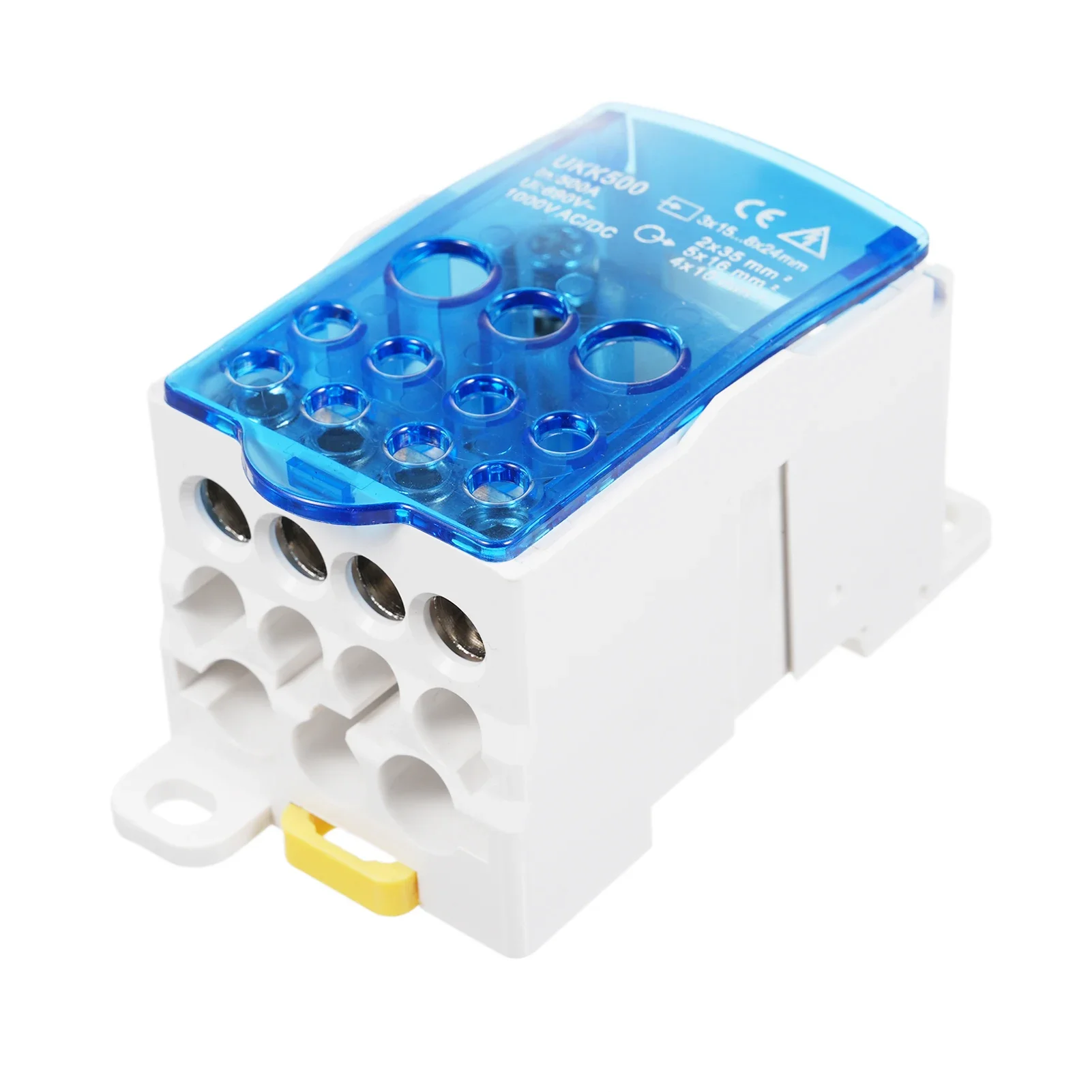 

Wire Splitter Connector 1 Pack 11 Positions Screw Terminal Strip Blocks with Cover Branch Box Din Rail Terminal Block Wire Box