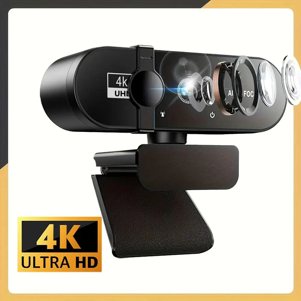 

Сетевая камера 4k/2k с автофокусом и встроенным микрофоном, веб-камера для ПК, автоматическая экспозиция, Plug-And-Play, подходит для шт./ноутбуков