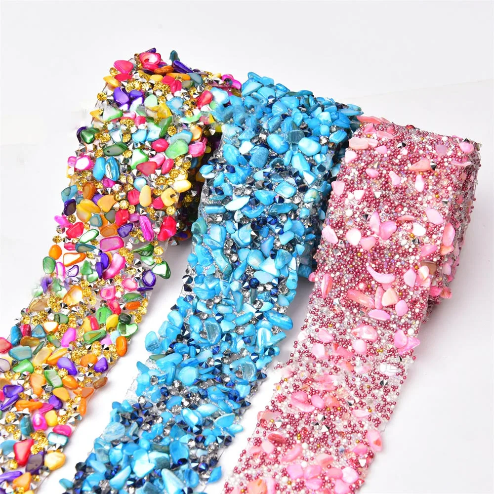 Gitter 3.5CM Crystal Stone beads Rhinestones Trim Hotfix Applique Crystal Candy Chain Iron on Diamond Tape Decoration