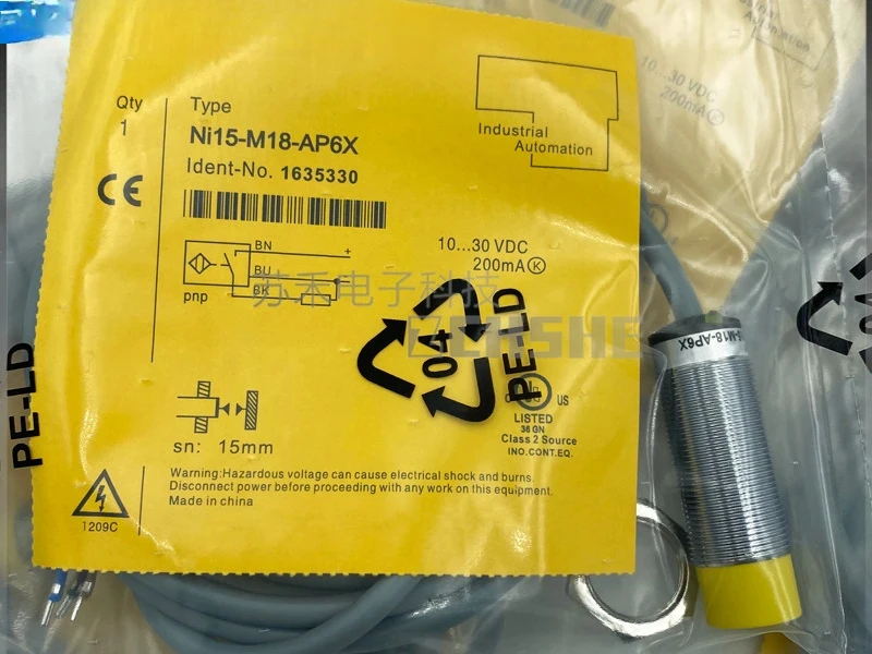 

Подключаемый индуктивный бесконтактный переключатель NI15U-M18-AP6X Индуктивный нормально разомкнутый датчик PNP