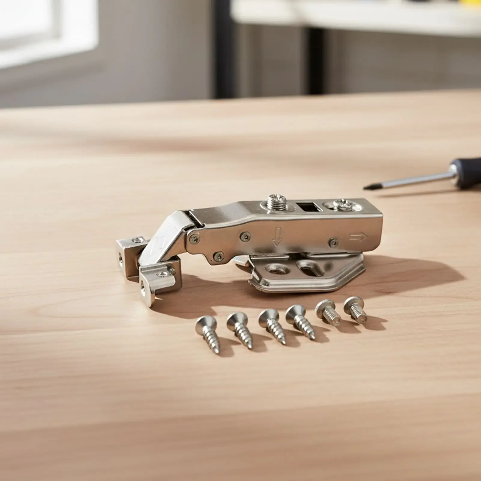 Furniture Hinge Hinge Set Corner Installation Buffer Cabinet Door Stainless Steel Aircraft Hinge Damping Effect