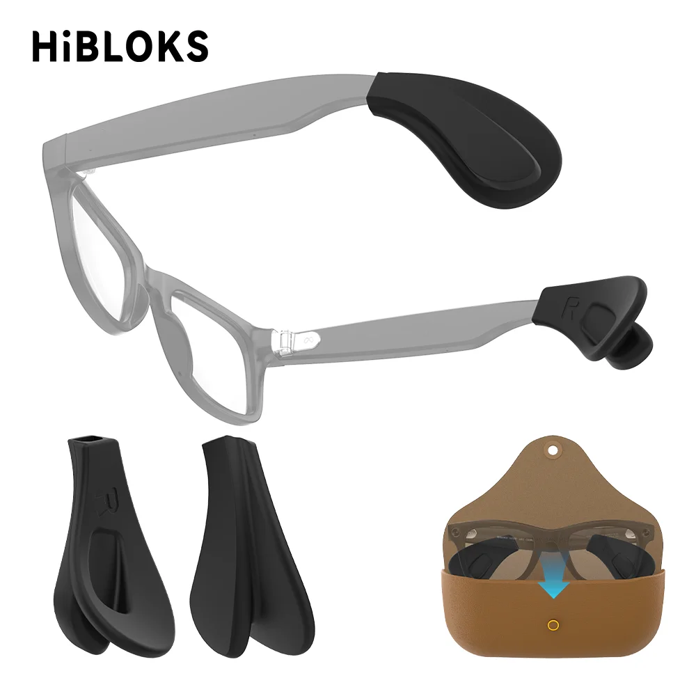 HiBloks Eye Glasses Ear Grippers for Ray-Ban Meta Gen1 & Gen2 Wayfarer/Skyler/Headliner & Display Smart Glasses Accessories