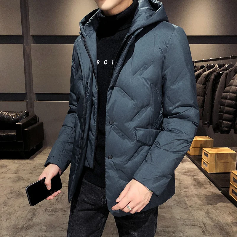 Winter Mens Down Jacket New Warm Male Hooded Thickened 90% White Duck Thick Coat