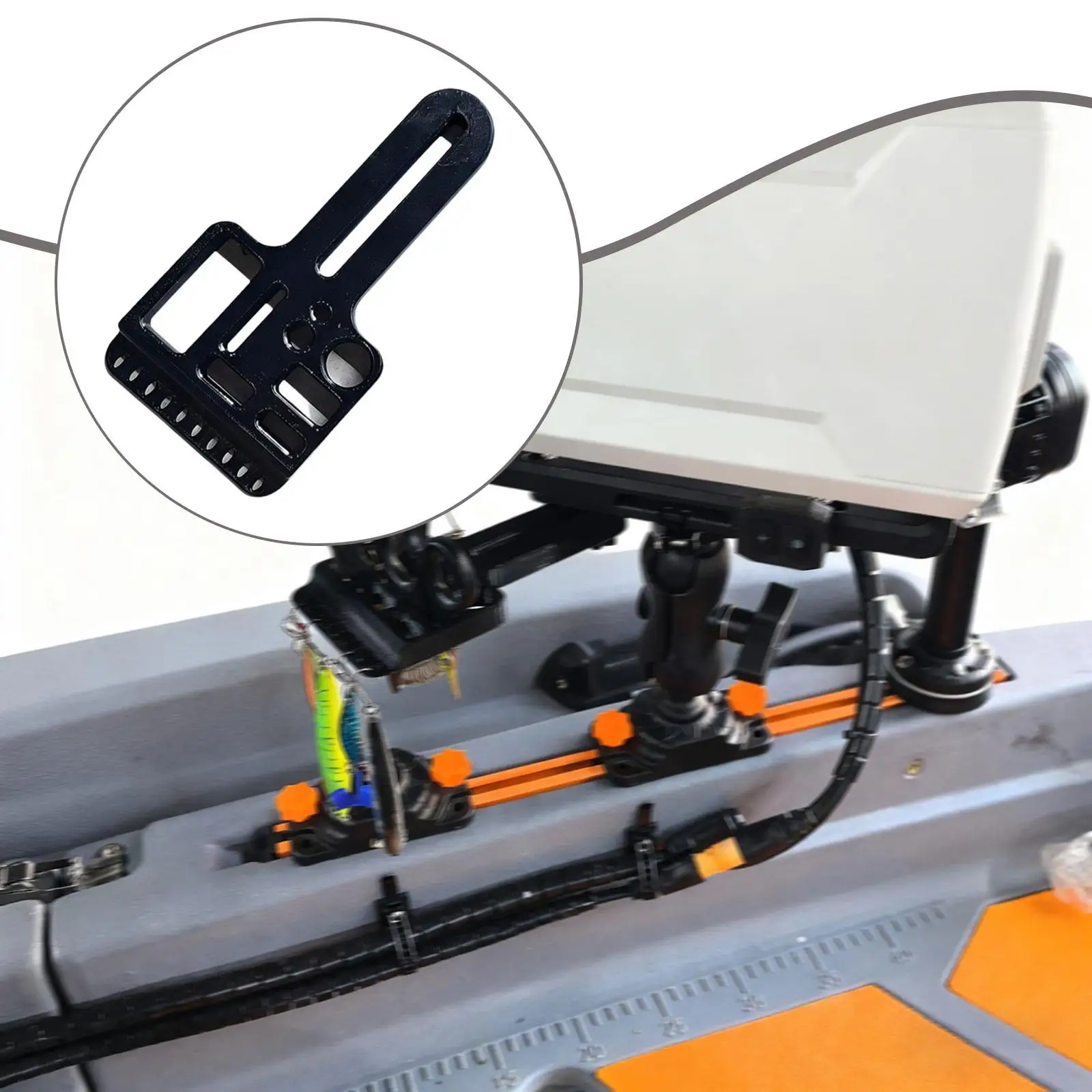 

Kayak Fishing Tool Holder T Track Mount Easy to Install Sturdy Practical Portable Premium Professional Stainless Steel Accessory