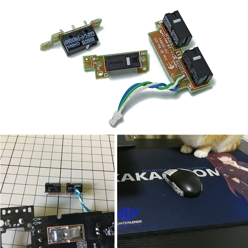 Logitech g304 g305マウス用の小型ボタンボード,左/右ボタン付きのマイクロモーションマザーボードの修理,2個