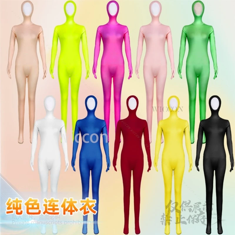 Zentai Solid Color Dance Dress Unisex Full Bodysuit Cosplay Costume Halloween Carnival Party Women Men Kawaii Soft Outfits Cute