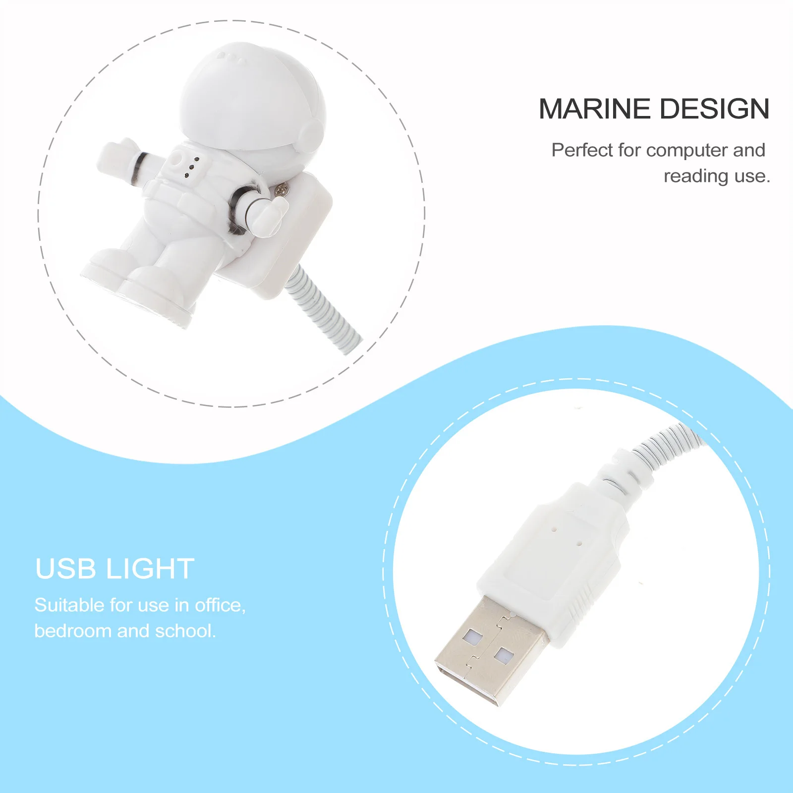 

1Pcs Light Spaceman Design USB Powered Touch Switch Bright Eye Effect Portable Lamp for Dorm Computer Workstation Use
