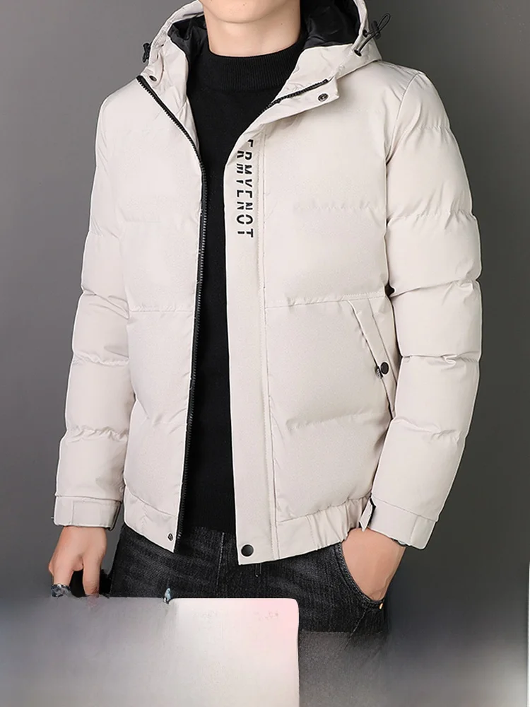 

Мужское хлопковое пальто Thiened Down Jaet, осенне-зимнее модное повседневное теплое пальто, молодежное универсальное хлопковое пальто для отдыха, верхняя одежда