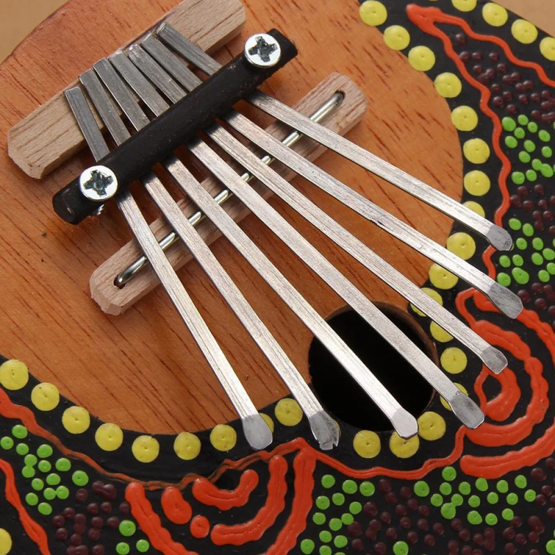 

Kalimba Thumb piano 7Key Adjustable Painted Coconut（Random Pattern）Hot Sale