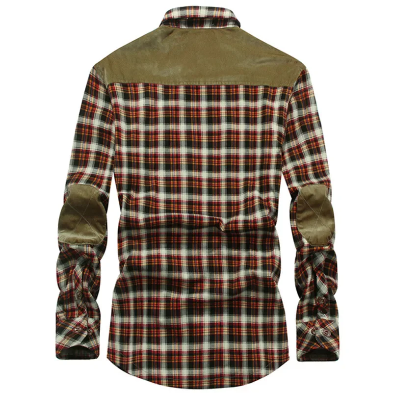 Men Winter Shirts Jackets Fleece Warm Plaid Shirts Coats High Quality Men Cotton Fit Business Casual Outerwear Shirts Jackets 4