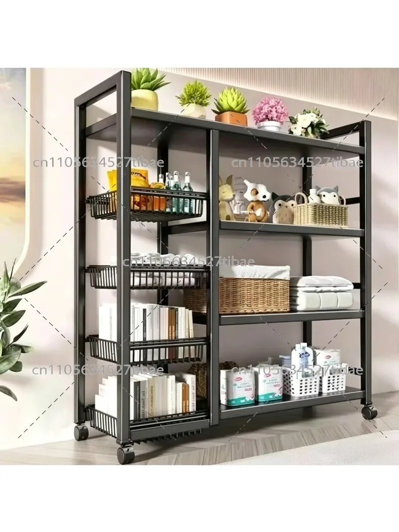 Multi Layer Wrought Iron Kitchen Storage Rack Floor Standing Removable Vegetable Seasoning Pot Organizer for Home