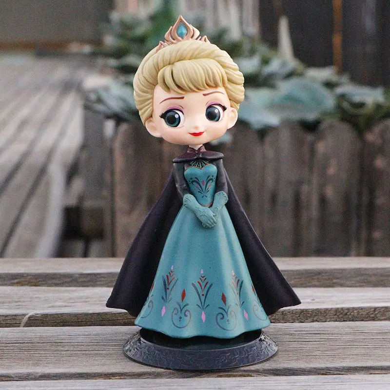 Cute Anime Elsa Anna Queen Figurine Model Cake Topper Decoration Ornament Display Stand Exquisite Collectible Nice Figures Toys
