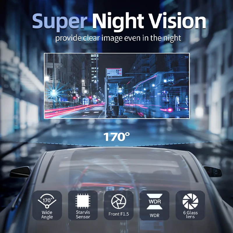 TLCRETE Redtiger F3 Wifi Video Recorder Night Vision New Dvr Mini Car Carplay Camera Dash Cam