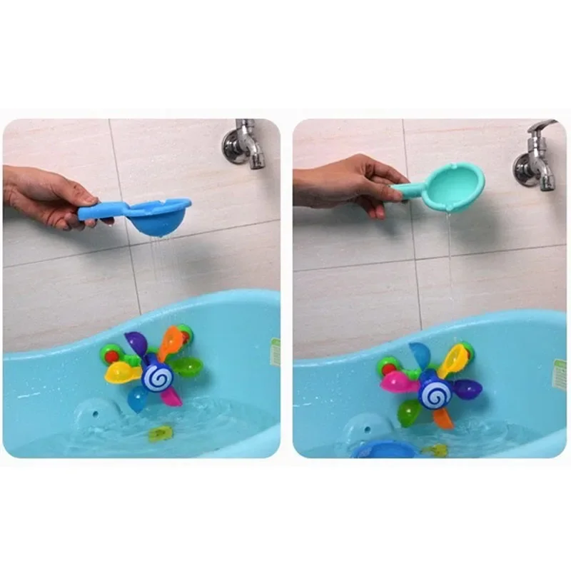 Baby Badespielzeug Buntes Wasserrad Badesauger Badewanne Wasserspray Spielset Dusche Sprinkler Spielzeug für Kinder Kleinkind Kinder