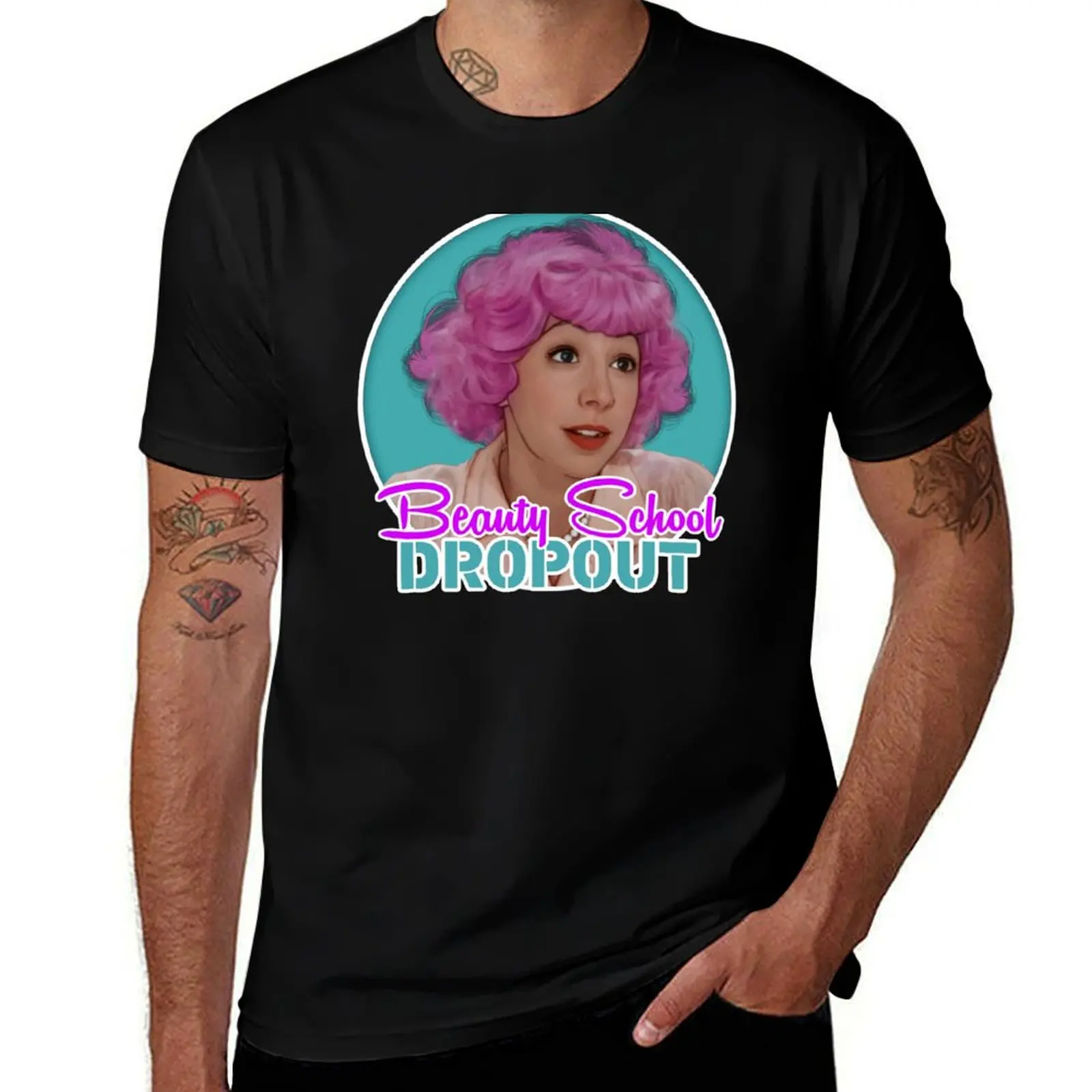 Grease: camiseta deportiva de manga corta, de algodón, con diseño francés.
