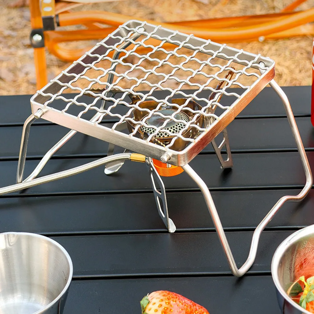 

HHO-Barbecue Grill Stand Tool Grill Stand Gas Outdoor Home Duty Portable Mini Campfire For Camping Picnic Grate