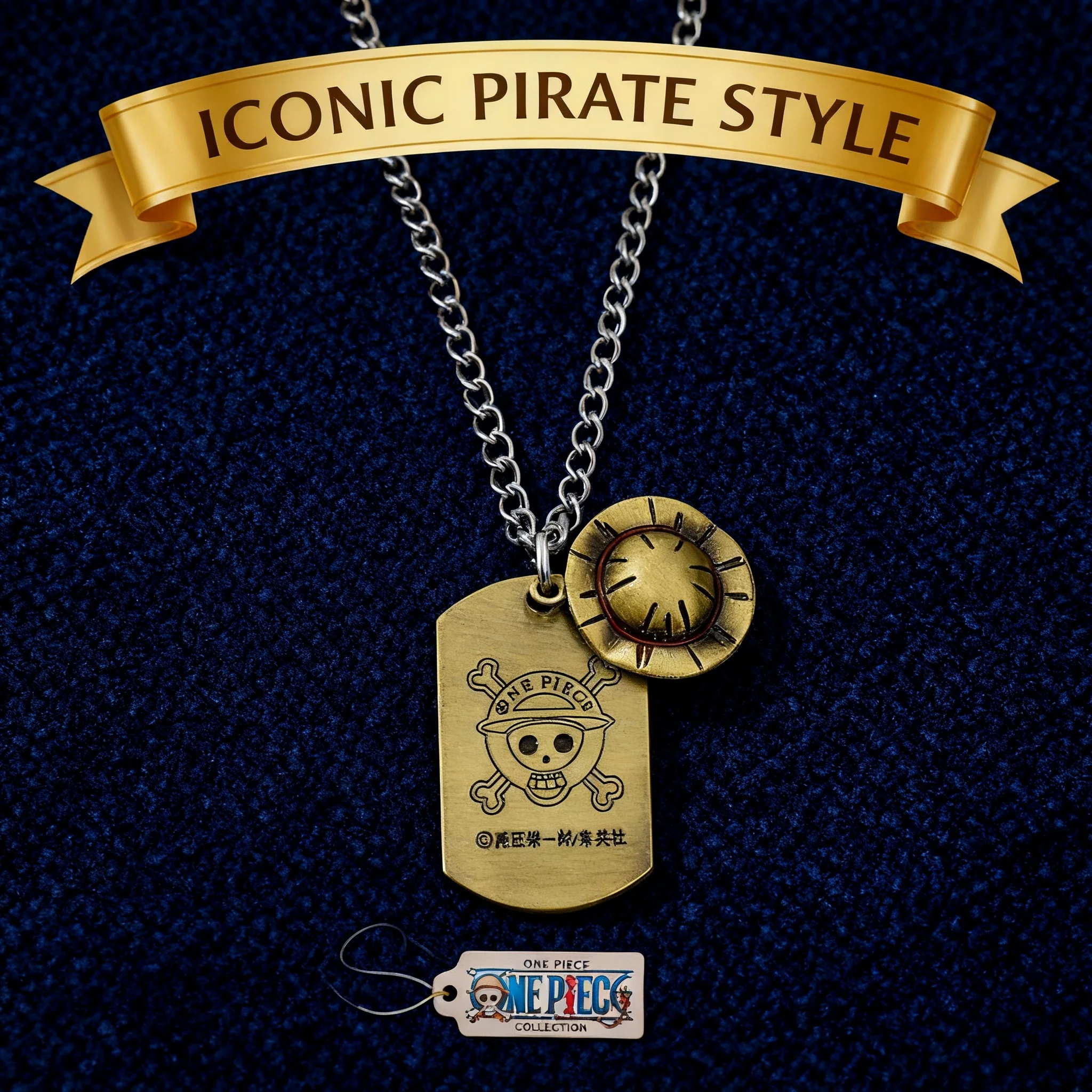 One Piece Straw Hat Pirates Luffy Zoro Cosplay Necklace Pendant Anime Trendy Jewelry