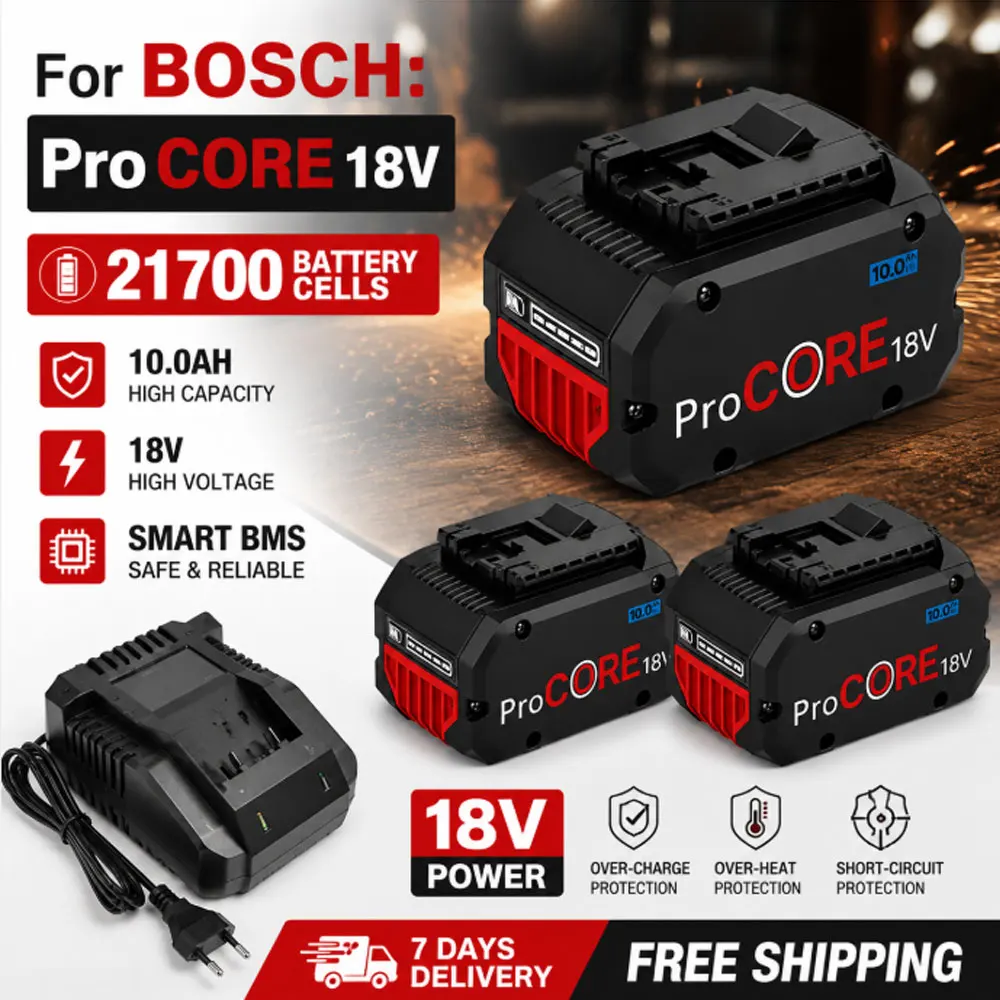 Beliebter 18V-10.0Ah ProCORE Ersatzakku, kompatibel mit Bosch 18V Professional System Akku-Werkzeugen BAT609, BAT618.