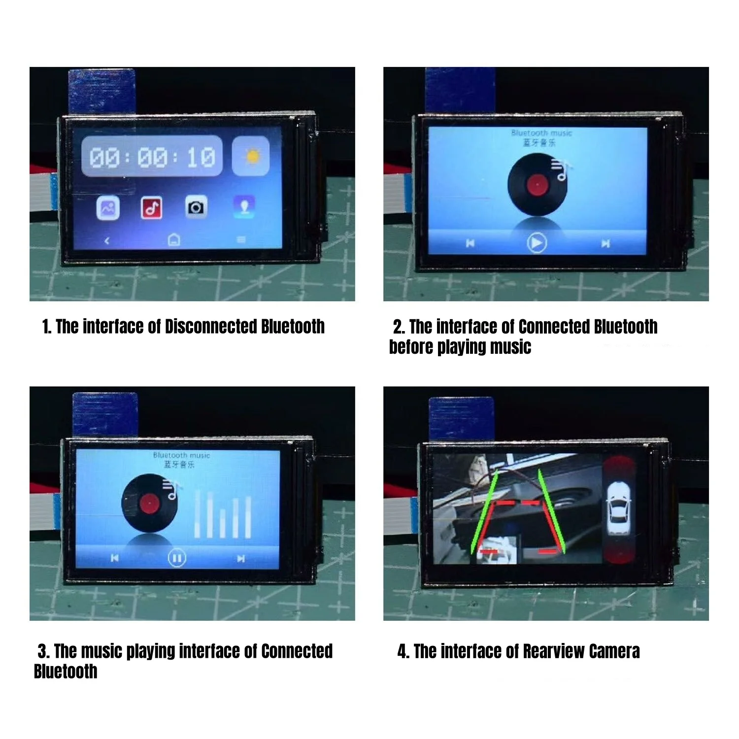장난감 LCD 디스플레이 후방 카메라 DIY 스케일 RC 트랙터 트럭 유압 덤퍼 제어 크롤러 RC 오프로드 카용 예비 부품