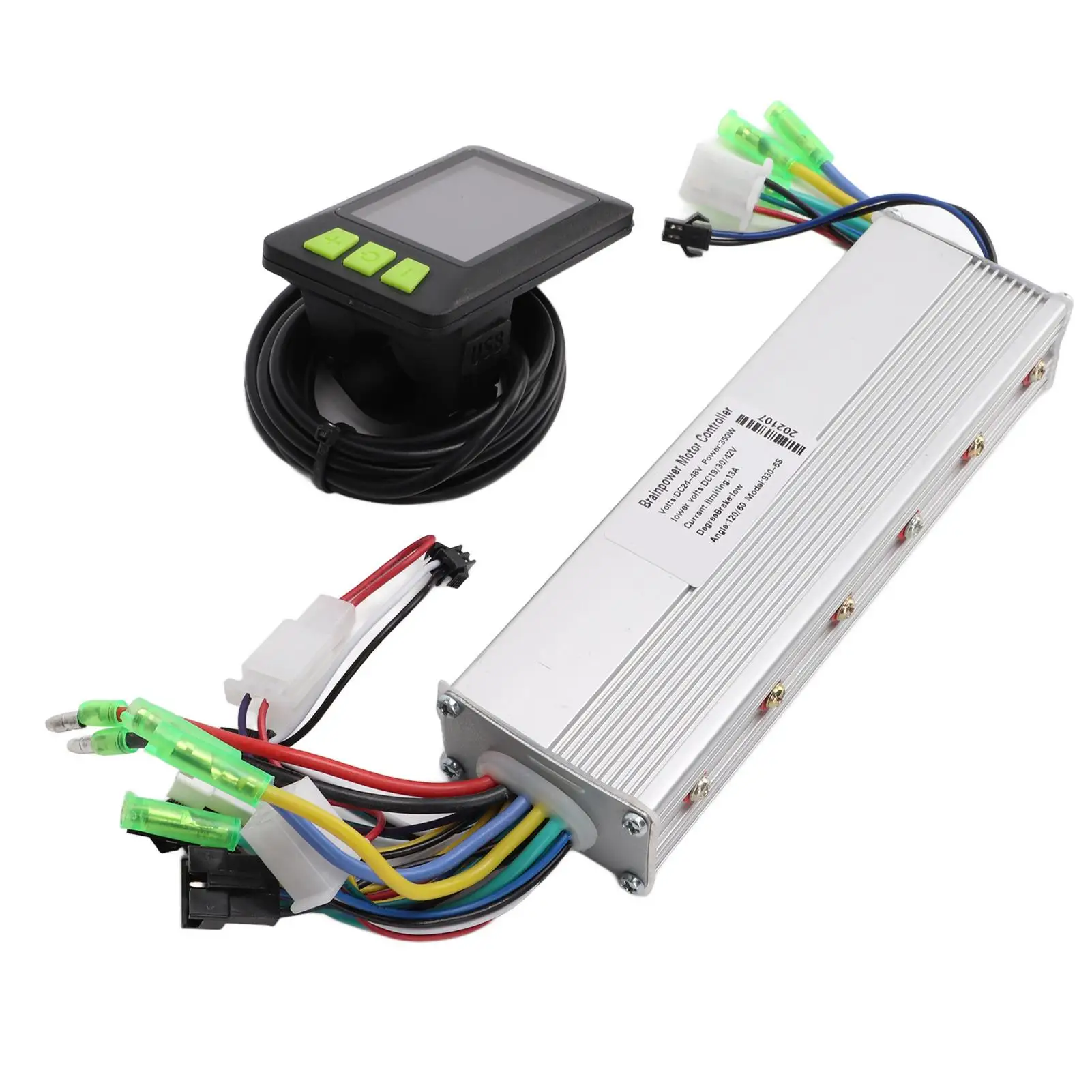 

350W Brushless Motor Controller for 24V-48V Electric Bike/Scooter - Waterproof LCD Display, Dual Drive System