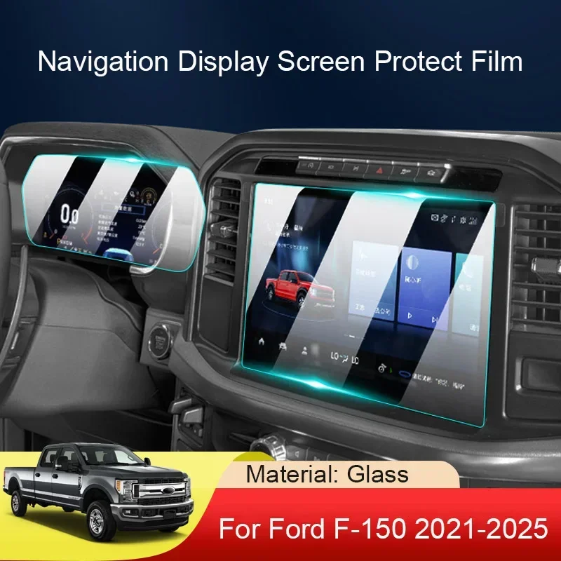 

Car GPS Navigation Screen Protect Tempered Film Interior Auto Accessories For Ford F-150 2021-2025 Dashboard Display Sticker