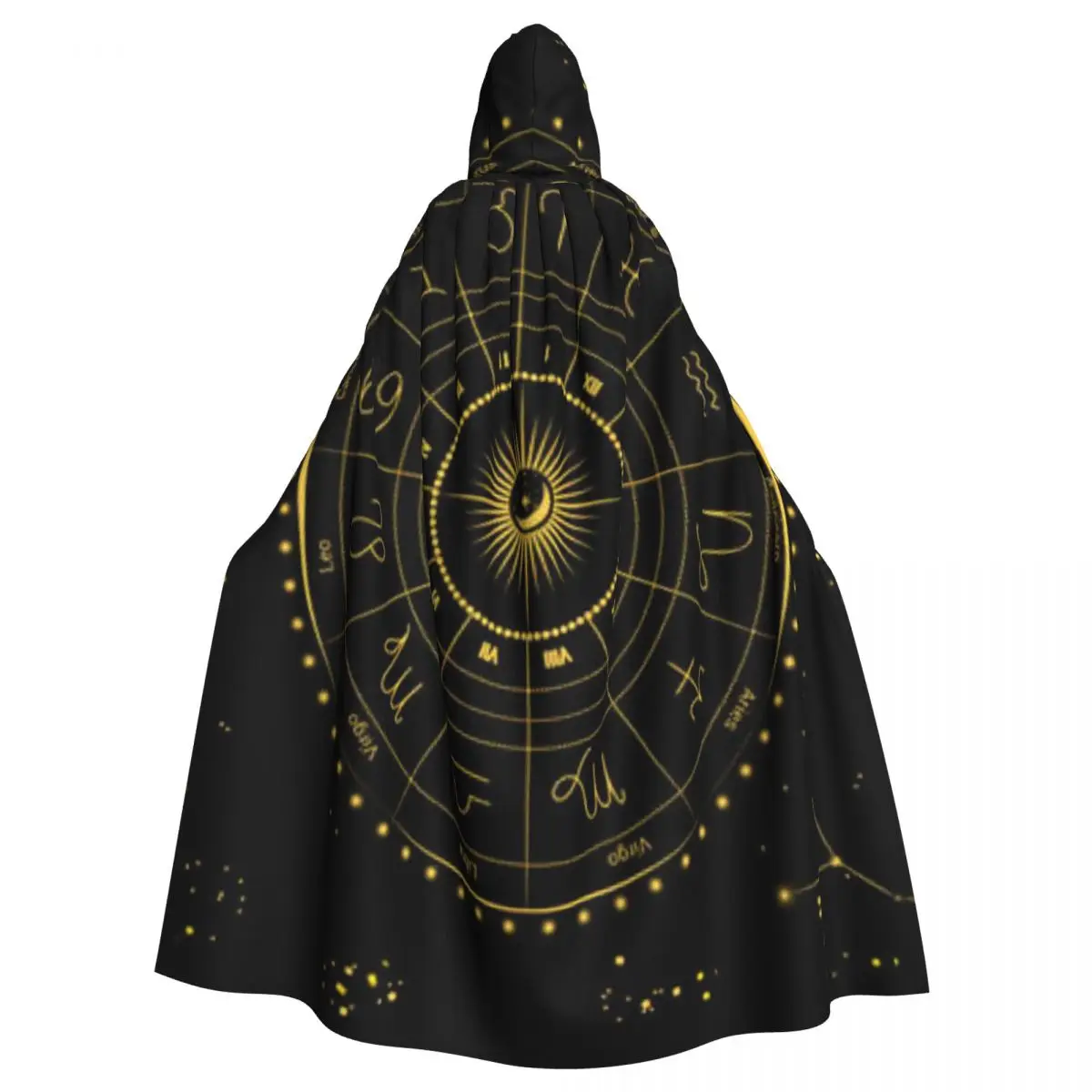 Unisex Witch Party Reversible Hooded Adult Vampires Cape Cloak Zodiac Constellations Horoscope Circle