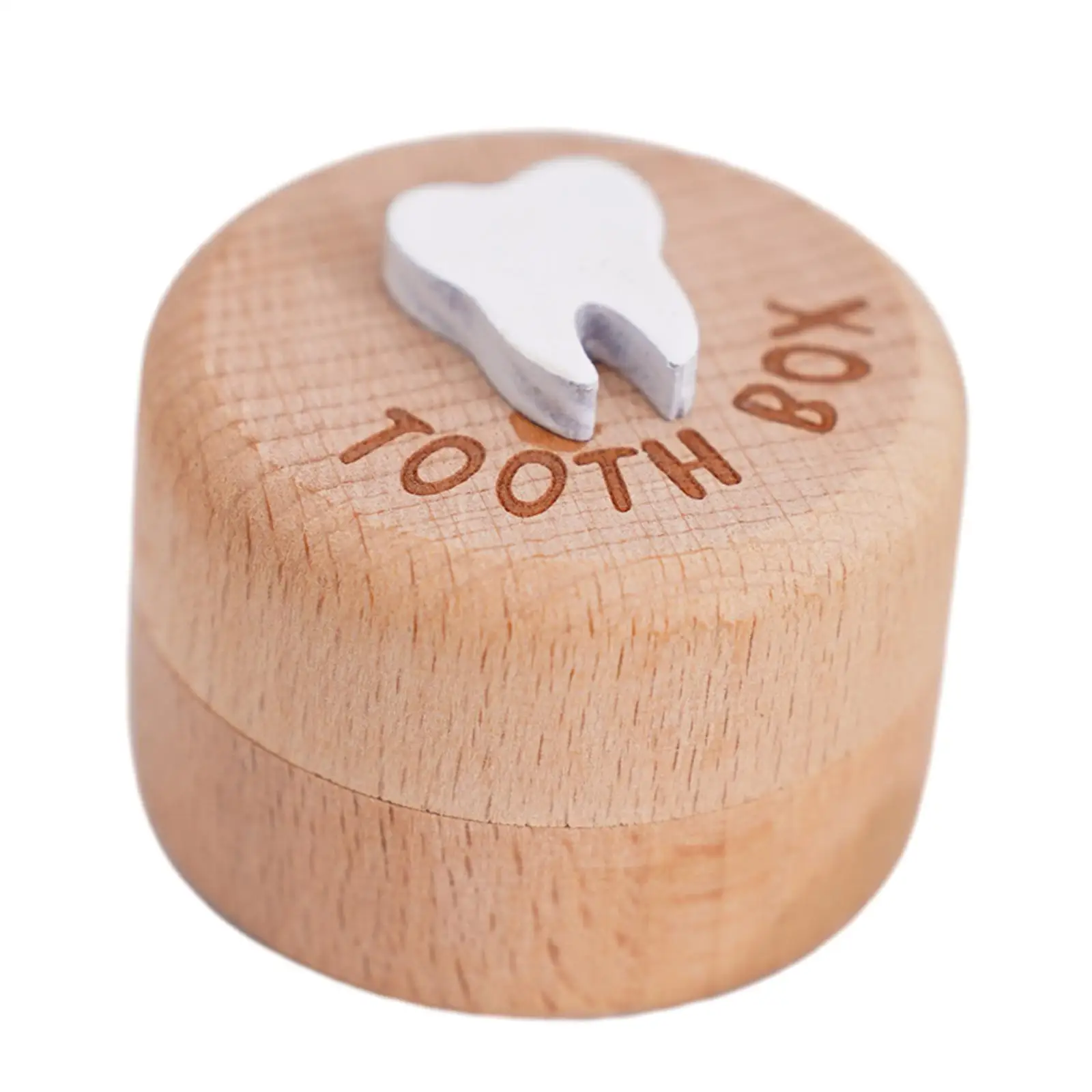 Baby Tooth Box Wooden Birthday Gift Kids for Boy Girls Deciduous Teeth Box