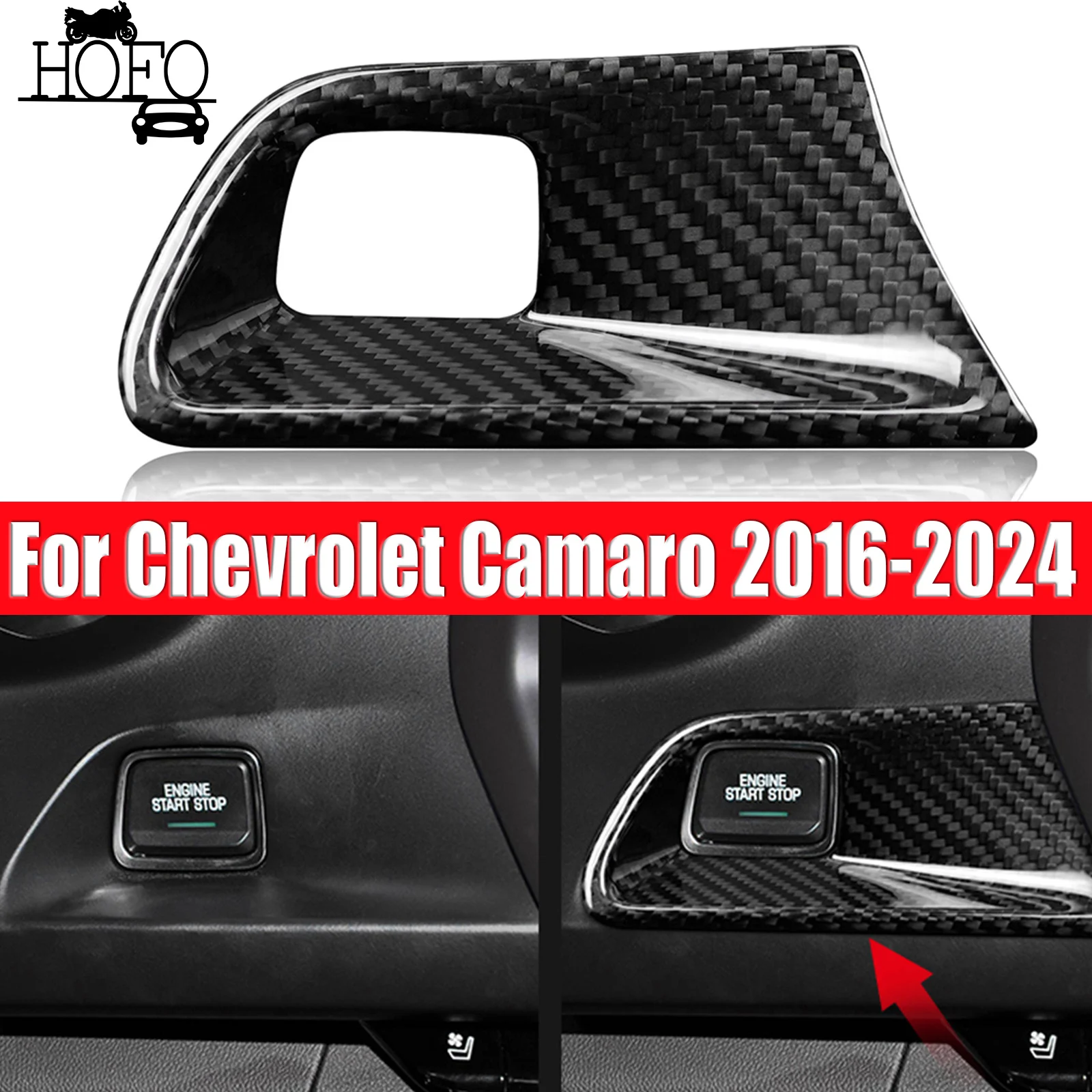 

For Chevrolet Camaro 2016-2023 Car Engine Start Stop Button Fram Real Carbon Fiber