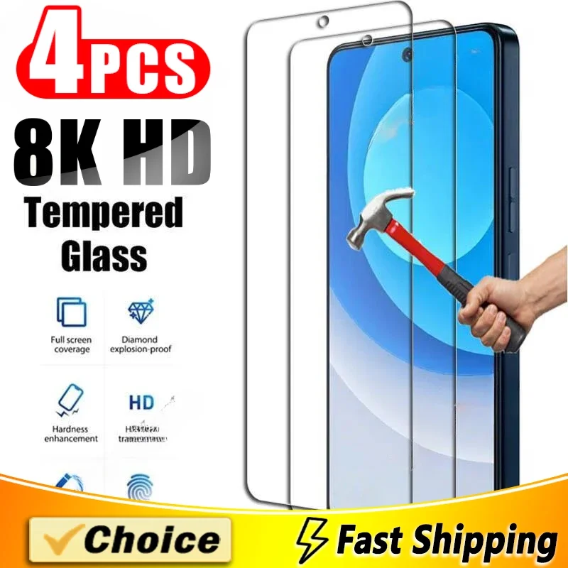 4Pcs Tempered Glass For Tecno Spark Go 2019 2020 2021 For Tecno Spark Go 4 5Pro 6 7T 7Pro Tempered Glass Film Screen Protector