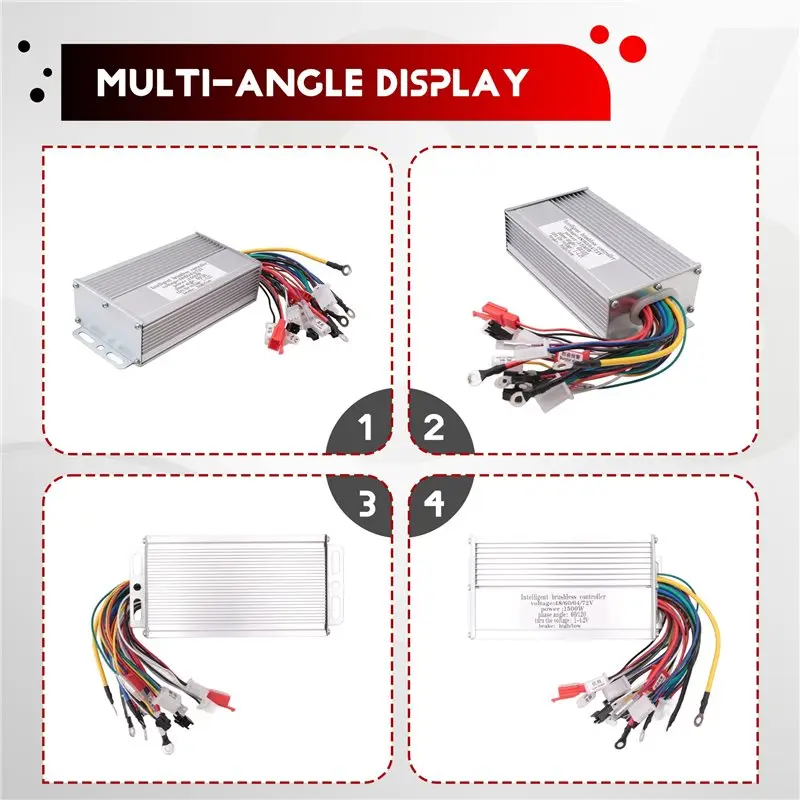 NEW HOT In Stock-For 48V 60V 64V 72V Brushless Motor Controller(1500W) With Reverse Function- Designed For Ebikes Scooters Motor