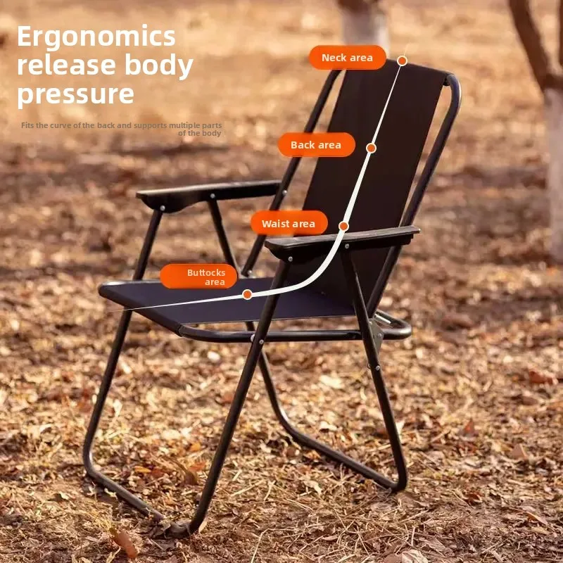 Portable Foldable Outdoor Armchair Backrest Seat for Beach Fishing Stall Home Use Camping Multiscene Leisure Furnishings