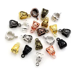 20pcs 13x8x8mm Beads Bails Pendants Jewelry Making DIY Necklace Antique Silver Plated Beads Bails Pendants Charm Beads Bails