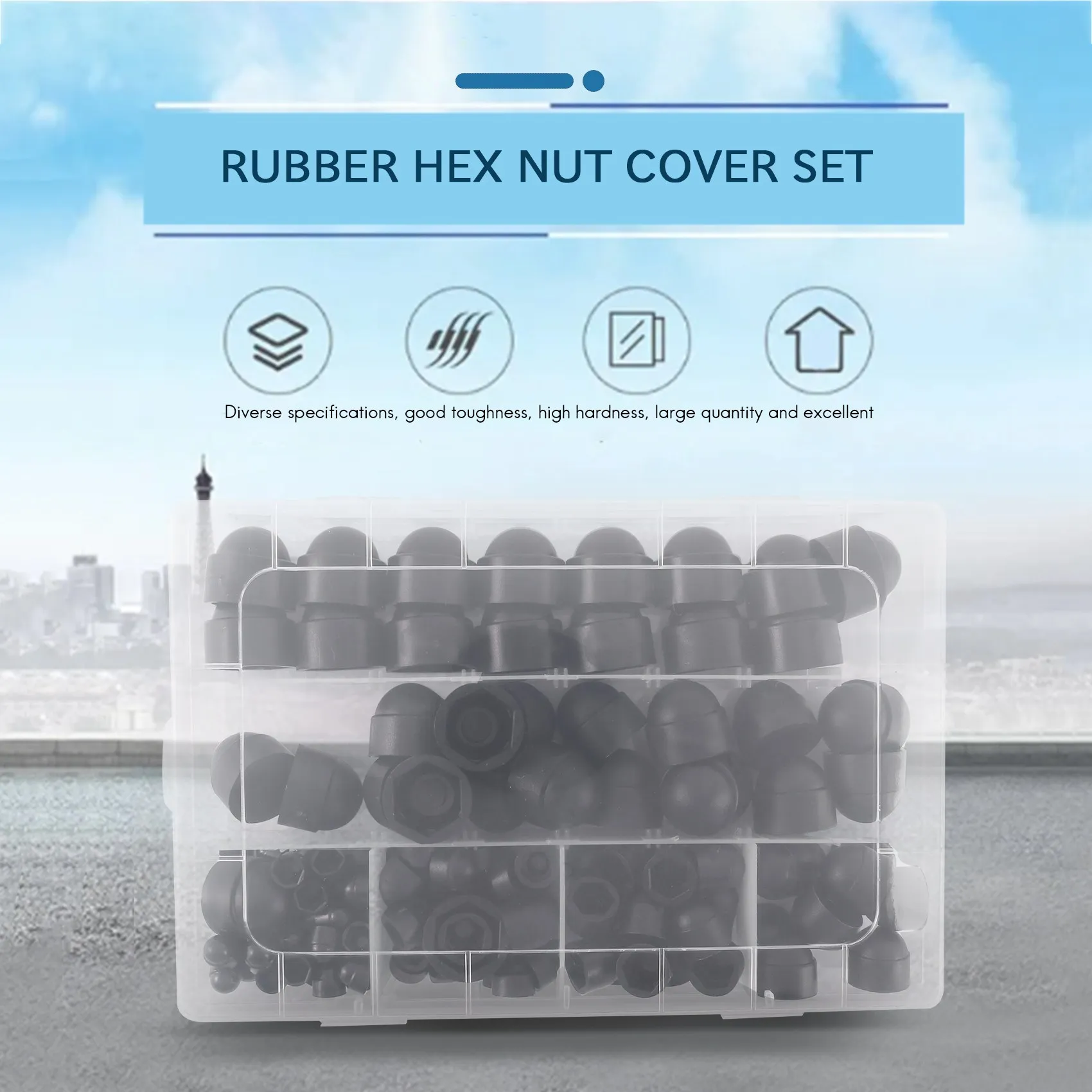 145Pcs Hex Nut Cover Protective M4-M12 Bolt Cap Protection Caps Covers Exposed Hexagon Plastic