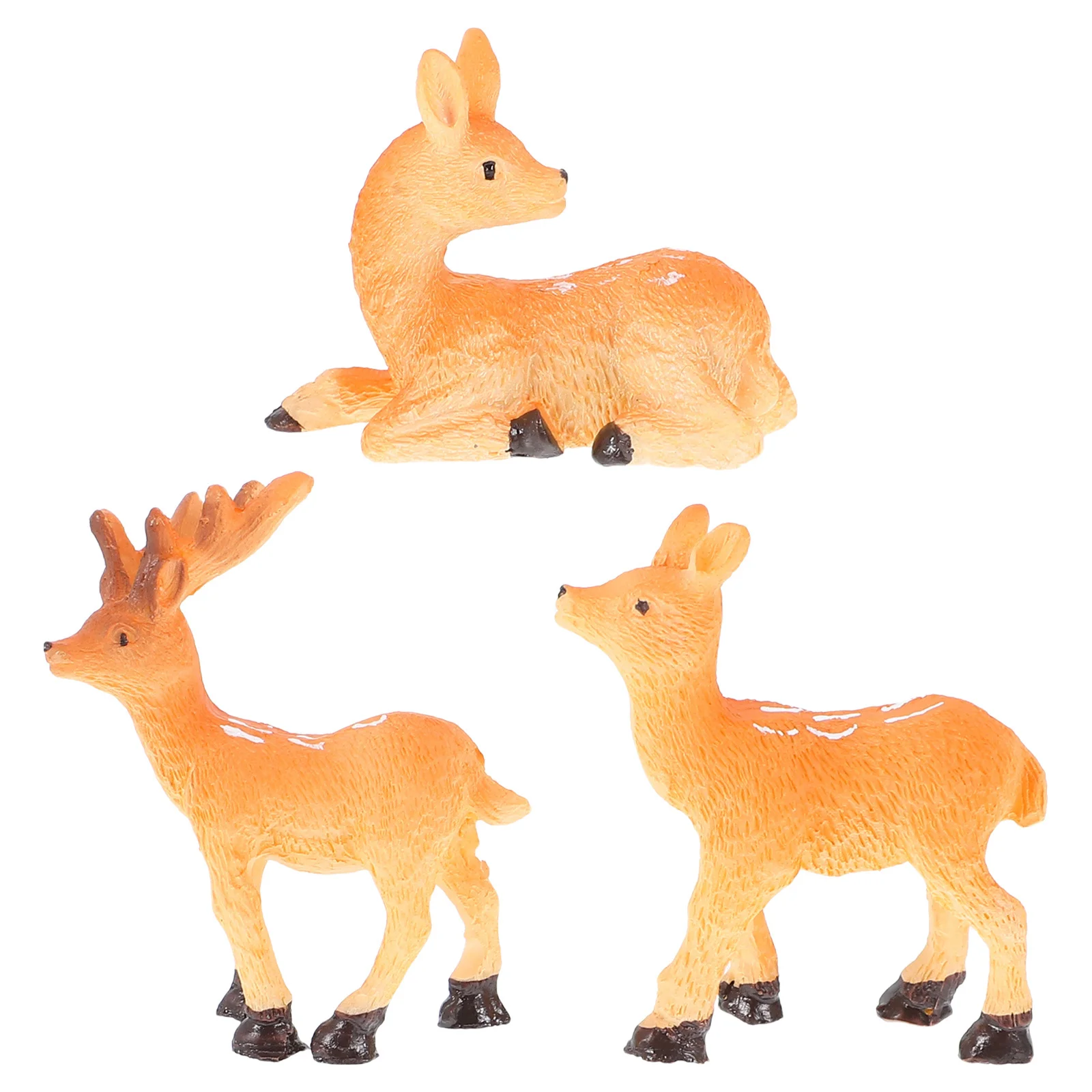 

3Pcs Miniature Deer for Crafts Resin Animal Decorations Landscaping DIY Mini Scene Ornament Set